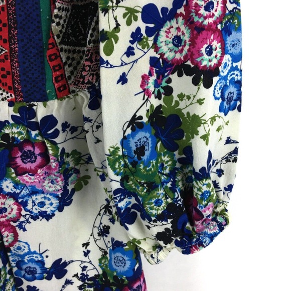 Umgee Womens Top Small Floral Tunic Babydoll Blouse Rayon Buttons Flowy Boho - Picture 5 of 14